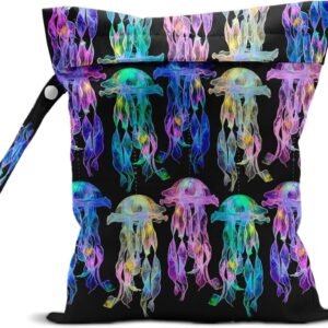 zcyxuuw Waterproof Wet Bag for Swimsuit, Travel Beach Wet Dry Bag, Hidden Zipper Reusable Jellyfish Wet Bags, for Travel Beach Wet Swimsuits Toiletries Diapers Dirty Gym Clothes Laundry Bag