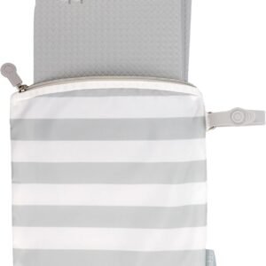 Ubbi Portable Changing Mat with Gray and White Storage Bag, Gray