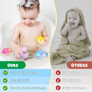 Vicia Baby Bath Toys for Toddlers 1-3, Light Up Water Toys for Kids - Image 2