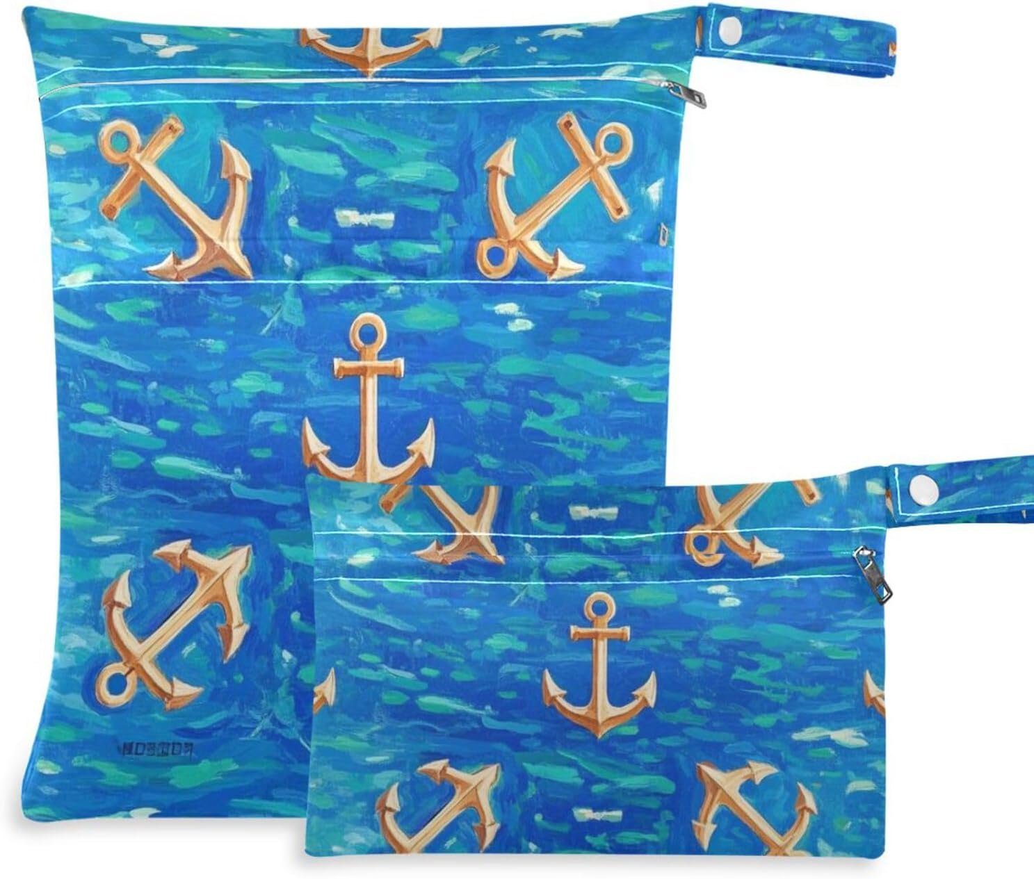 Amooorous Gold Vintage Boat Ocean mess-proof bags for baby 2 Pack travel essentials for babies with handles for travel, travel