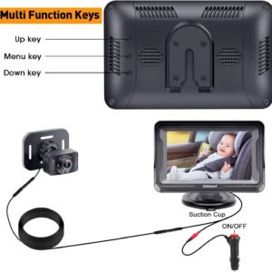 DoHonest HD 1080P Baby Car Camera: 360° Rotating Backseat Monitor with Night Vision - Image 7