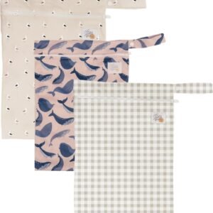 LA PETITE OURSE Wet Dry Bags for Baby Diapers - Washable, Reusable, 3-Pack Rustique - Image 3
