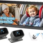 Dual Baby Car Camera for 2 Kids – 6.9” Split-Screen HD Display, Infrared Night Vision, Easy Installation, Backseat Camera for Infant & Toddler Safety, Compatible with All Car Models by Fodkh