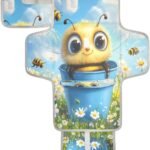 Cute Bee Bucket Portable Diaper Changing Pad Waterproof Foldable Baby Changing Mat with Built-in Pillow Wipes Pocket Storage – Compact and Lightweight for Newborn Girls Baby Boys