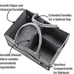 Minimalist Gray Diaper Caddy Organizer - Portable Nursery Storage Basket - Image 3