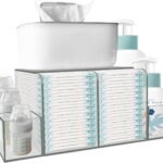 GILPWA Diaper Caddy, Baby Changing Table Organizer, Detachable Clear Acrylic Diaper Storage for Wipe Dispenser, Wipe Warmer and other Diapering Essentials