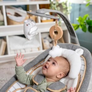 Ingenuity Plush Baby Rocker & Stationary Seat with Vibration, Easy Fold, 0-30 Mo (Bella Teddy) - Image 7