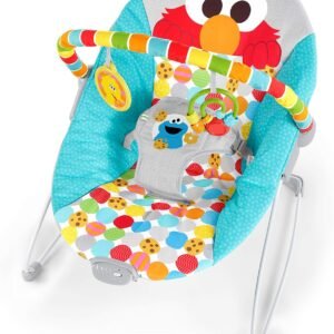 Bright Starts Sesame Street I Spot Elmo! 3-Point Harness Vibrating Baby Bouncer with-Toy bar