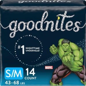 GoodNites Huggies Goodnites Training Pants, Boys Bedwetting NightTime Underwear, Size S/M, 43-68 lbs, 14 Count