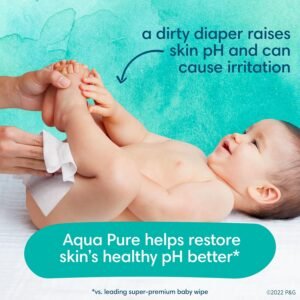 Pampers Aqua Pure Sensitive Baby Wipes, 336 Count - 6X Pop-Top Pack - Image 4