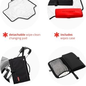 Skip Hop Pronto Portable Baby Changing Pad - Black & White Stripe - Image 3