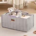 Jinrobabes Baby Diaper Caddy Organizer, Stylish Storage Basket for Diaper Station, Newborn Essentials for Baby Shower and Registry Must-Have, Nursery Storage Basket and Car organizer for Diapers