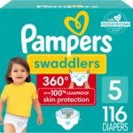 Pampers Swaddlers 360 Pull-On Diapers, Size 5 (27+ lbs), 116 Count, for up to 100% Leakproof Skin Protection