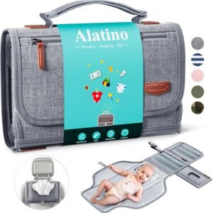 Portable Diaper Changing Pad for Baby, Detachable Travel Changing Pad with Baby Wipes Pocket, Gifts for Baby Shower, Newborn Girls and Boys