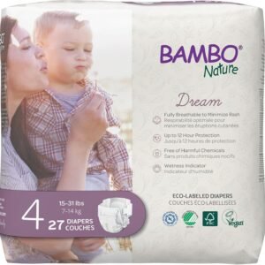 Bambo Nature Hypoallergenic Baby Diapers, Eco-Labeled Diapers, Enhanced Leakage Protection, Totally Chlorine-free, Skin Friendly, and Super Absorbent - Size 4 (27 Count)