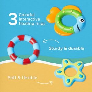 Nuby Purple Octopus Bath Toy with 3 Hoopla Rings - Interactive Fun - Image 7