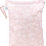 Bumkins Waterproof Wet Dry Bag for Baby, Travel, Swim Suit, Cloth Diapers, Pump Parts, Pool, Gym Clothes, Toiletry, Hook to Stroller, Daycare, Zip Reusable Bag, Wetdry Packing Pouch, Floral Gray