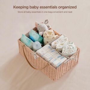 Pink Baby Diaper Caddy Organizer - Portable Nursery Storage & Gift - Image 3