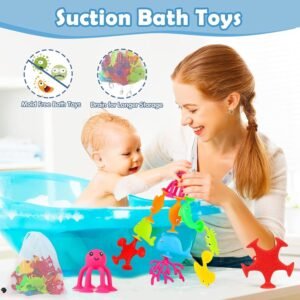Suction Cup Bath Toys Set for Kids – 32 Ocean Animal & Dinosaur Eggshell for Ages 3-10 - Image 2