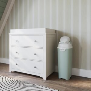 Foundations Tall Diaper Pail - Airtight, Odorless, Holds 60 Diapers, Green - Image 3