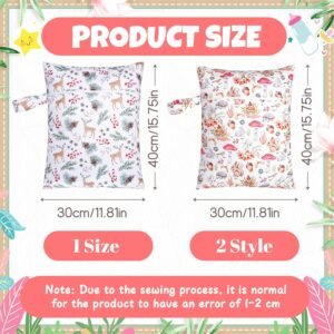 Guiqulai 2-Pack Waterproof Wet Dry Diaper Bag with Zipper Pockets (11.8x15.75) - Image 2