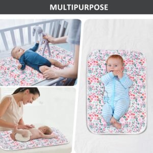 Reusable Waterproof Baby Diaper Changing Pad 21.6" x 31.5" - Soft, Absorbent & Portable (Flower Design) - Image 6