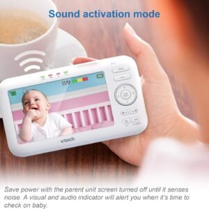 VTech VM5463-2 Video Baby Monitor: 5" Screen, Night Vision, 2 Cameras - Image 8