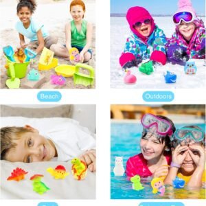 Dinosaur Bath Floating Toy Set – 8 Pcs Auto Flashing Early Learning Gift for Kids & Pets - Image 6