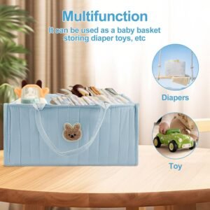 2PCS Baby Diaper Caddy Organizer - Nursery Storage Basket for Newborns - Image 5