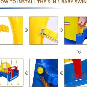 3-in-1 KINSPORY Infant Swing - Detachable Toddler Swing for Indoor/Outdoor Use, Blue - Image 4