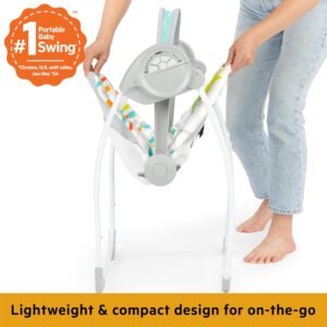 Bright Starts Portable 6-Speed Baby Swing with Music & Toy Bar - Easy Fold - Image 5