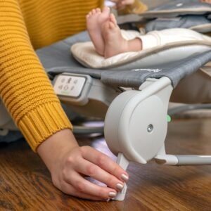 Ingenuity Happy Belly Baby Bouncer & Rocker: Vibration, Music, Plush Toy, Grey - Image 11