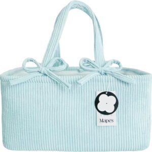 MAPES Canadian Diaper Caddy Organizer - Large Diaper Caddy Basket, Portable Storage for Diapers, Wipes and Baby Stuff, Nursery Organizer Tote Bag, Best Gift for Baby Shower – Light Blue