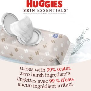 Huggies Skin Essentials Baby Wipes, Hypoallergenic, 99% Water, 560 Count - Image 3