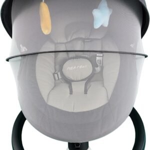5-Speed Electric Baby Swing for Infants - Bluetooth, Remote, Portable, Black - Image 4