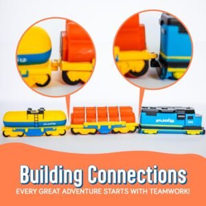SplashEZ Mold-Free Toddler Bath Toys - No Hole Cargo Train Set for Kids - Image 7
