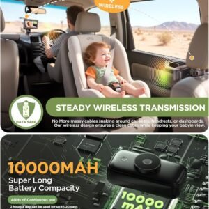 <p><strong>Wireless Baby Car Monitor - 1080P, 40-Hour Battery, Night Vision, 360° View</strong></p> - Image 3