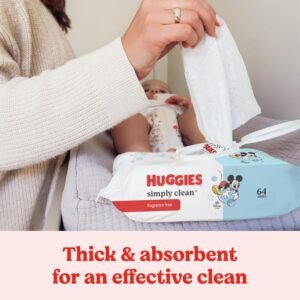 Huggies Simply Clean Unscented Baby Wipes - Hypoallergenic, 64 Count - Image 5