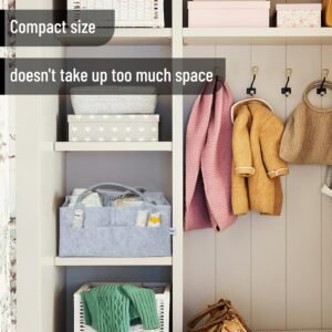Baby Diaper Caddy Organizer - Large Grey Car & Nursery Storage Solution - Image 5