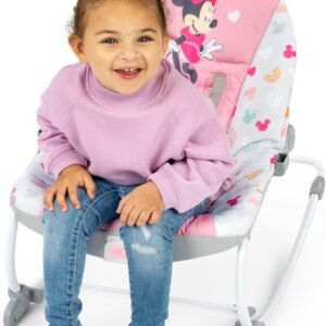 Minnie Mouse Infant to Toddler Rocker & Seat with Vibration, Toy Bar - Image 2