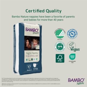 Eco-Friendly Bambo Nature Dreamy Night Pants for Kids 4-7, 60 Count - Image 4