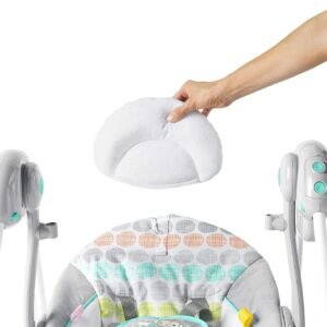 Bright Starts 6-Speed Portable Baby Swing with Music & Toy Bar - Whimsical Wild - Image 7