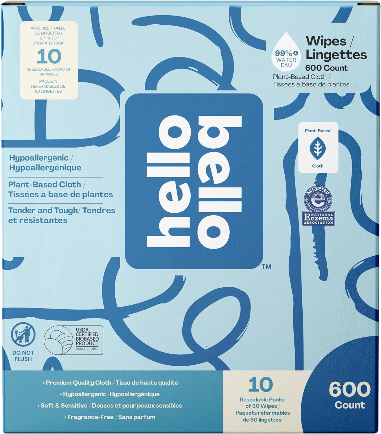 Hello Bello Baby Wipes 600 count