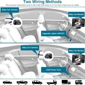 DoHonest 7-Inch Baby Car Camera - 1080P HD, 360° Rotating, Easy USB Setup - Image 6