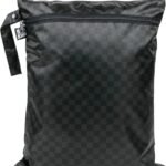 Bumkins Waterproof Wet Dry Bag for Baby, Travel, Swim Suit, Cloth Diapers, Pump Parts, Pool, Gym Clothes, Toiletry, Hook to Stroller, Pack for Daycare, Zip Bag, Wetdry Packing Pouch, Black Check