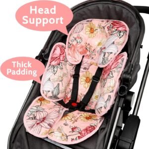 2-in-1 Pink Infant Car Seat Head and Body Support - Reversible Cushion - Image 2