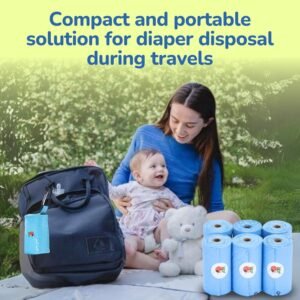 Compostable Baby Diaper Disposal Bags with Dispenser – 120 Count - Image 6