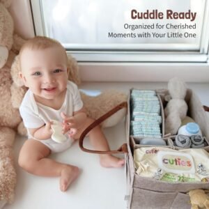 Lily Miles Baby Diaper Caddy Organizer - Neutral Nursery Storage Basket - Image 7