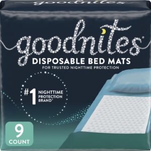Huggies GoodNites Disposable Bed Mats, Mattress Protector Underpads for Bedwetting Kids, 9 Count