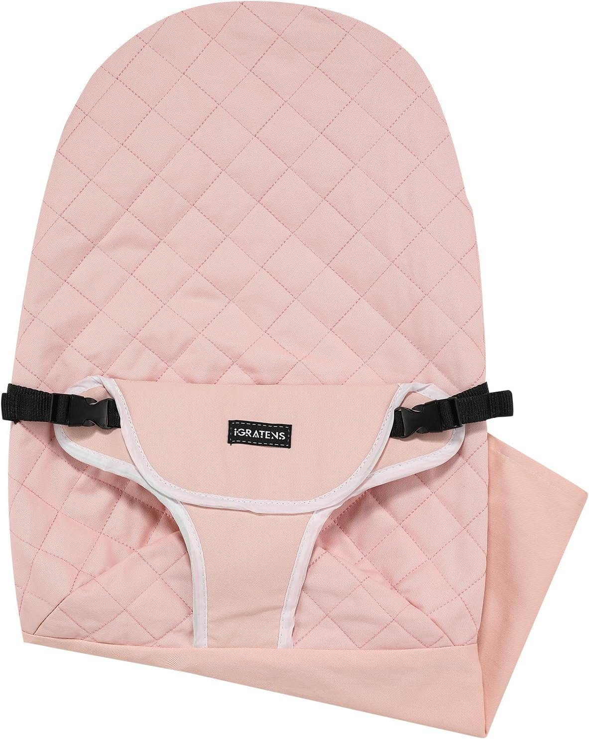 iGRATENS Fabric Seat for Bouncer - Baby Bjorn Bouncer Replacement Cover for Balance Soft & Bliss, 100% Cotton, Skin -Friendly, Machine Washable, Pink